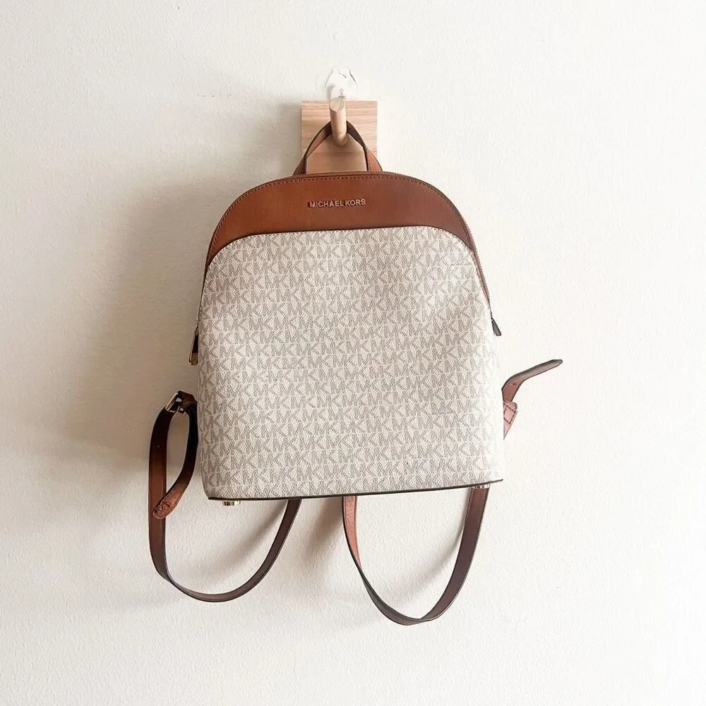 Michael Kors Emmy Large Backpack Signature Vanilla Acorn